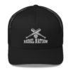 Rebel Nation White Embroidered Trucker Cap