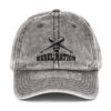 Rebel Nation Black Embroidered Vintage Cotton Twill Cap