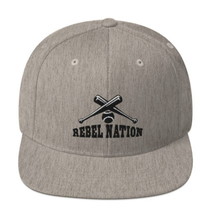 Rebel Nation Black Embroidered Snapback Hat - Image 7