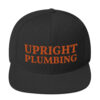 Upright Plumbing Bold Letter Orange Embroidered Snapback Hat - Image 3