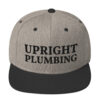 Upright Plumbing Bold Letters Black Embroidered Snapback Hat - Image 5