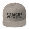 Upright Plumbing Bold Letters Black Embroidered Snapback Hat - Image 8