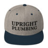 Upright Plumbing Bold Letters Black Embroidered Snapback Hat - Image 7
