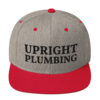 Upright Plumbing Bold Letters Black Embroidered Snapback Hat - Image 6
