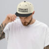 Upright Plumbing Bold Letters Black Embroidered Snapback Hat - Image 2