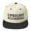 Upright Plumbing Bold Letters Black Embroidered Snapback Hat - Image 9