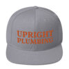 Upright Plumbing Bold Letter Orange Embroidered Snapback Hat - Image 5