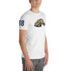 Casteel Colts Navy Number 18 on sleeve, Anvil 980 t-shirt