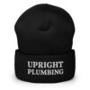 Upright Plumbing Embroidered White Cuffed Beanie