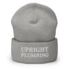 Upright Plumbing Embroidered White Cuffed Beanie - Image 9