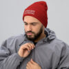 Upright Plumbing Embroidered White Cuffed Beanie - Image 3