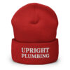 Upright Plumbing Embroidered White Cuffed Beanie - Image 8