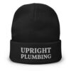 Upright Plumbing Embroidered White Beanie