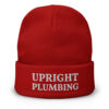 Upright Plumbing Embroidered White Beanie - Image 4