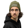 Upright Plumbing Embroidered White Organic ribbed beanie - Image 2