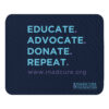 INADcure Foundation Educate Advocate Donate Repeat Navy Mouse pad - Image 2