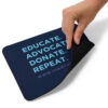 INADcure Foundation Educate Advocate Donate Repeat Navy Mouse pad - Image 4