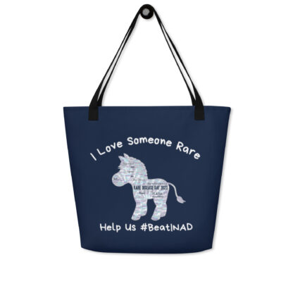 INADcure Rare Disease Day 2023 Zebra (Front and Back Print) All-Over Print Large Tote Bag