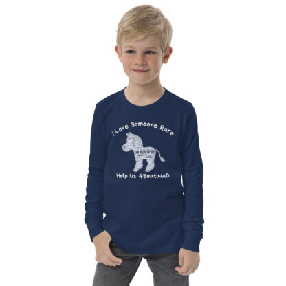 INADcure Rare Disease Day 2023 Zebra (Front and Back Print) Youth long sleeve tee - Image 2