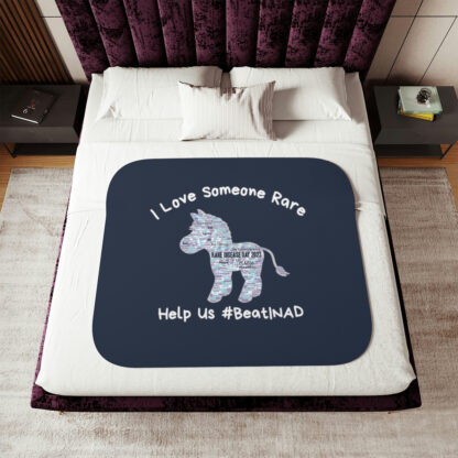 INADcure Rare Disease Day 2023 Zebra Sherpa Blanket, Two Colors - Image 4