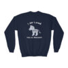 INADcure Rare Disease Day 2023 Zebra I AM LOVED (Front and Back Print) Youth Crewneck Sweatshirt - Image 2