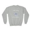 INADcure Rare Disease Day 2023 Zebra I AM LOVED (Front and Back Print) Navy QR Code Youth Crewneck Sweatshirt - Image 2