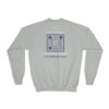 INADcure Rare Disease Day 2023 Zebra I AM LOVED (Front and Back Print) Navy QR Code Youth Crewneck Sweatshirt - Image 3