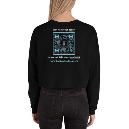 INADcure Rare Disease Day 2023 Zebra (Front and Back Print) Women's Crop Sweatshirt - Image 7