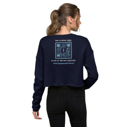 INADcure Rare Disease Day 2023 Zebra (Front and Back Print) Women's Crop Sweatshirt - Image 3