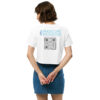 INADcure Dream For Javeria, INADcure Foundation and QR code on Back Women’s crop top - Image 2