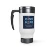 INADcure Give Hope Stainless Steel Travel Mug with Handle, 14oz - Image 3