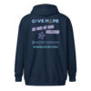 INADcure Give Hope Front and Back Print Unisex heavy blend zip hoodie - Image 5