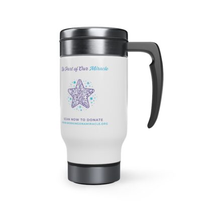 INADcure Miracle Shooting Star Front and Back Print Stainless Steel Travel Mug with Handle, 14oz - Image 4