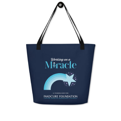 INADcure Miracle Blue Shooting Star Front and Back Print Large Tote Bag