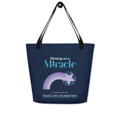 INADcure Miracle Purple Shooting Star Front and Back Print Large Tote Bag