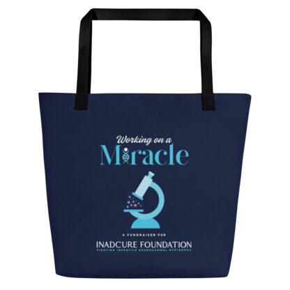 INADcure Miracle Blue Microscope Front and Back Print Large Tote Bag