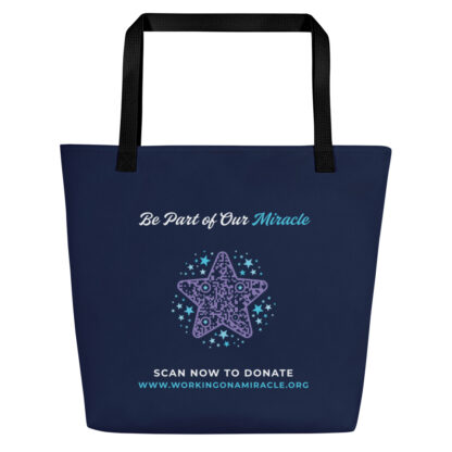 INADcure Miracle Blue Microscope Front and Back Print Large Tote Bag - Image 4