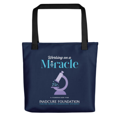 INADcure Miracle Purple Microscope Front and Back Print Tote bag