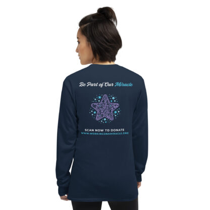 INADcure Miracle Blue Shooting Star Front and Back Long Sleeve Shirt - Image 3