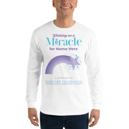 INADcure CUSTOM NAME Miracle Purple Shooting Star Front and Back Long Sleeve Shirt - Image 4