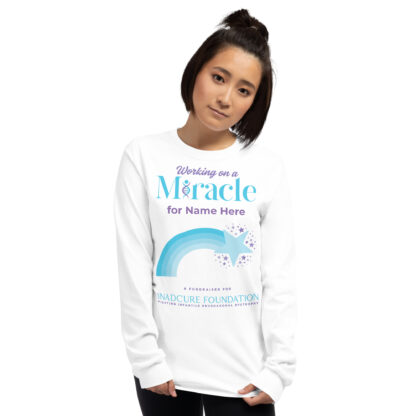 INADcure CUSTOM NAME Miracle Blue Shooting Star Front and Back Long Sleeve Shirt - Image 4