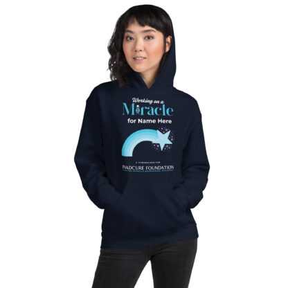 INADcure CUSTOM NAME Miracle Blue Shooting Star Front and Back Unisex Hoodie