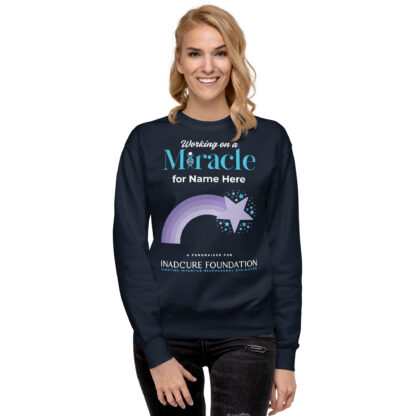 INADcure CUSTOM NAME Miracle Purple Shooting Star Front and Back Unisex Premium Sweatshirt