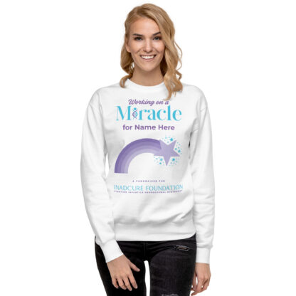 INADcure CUSTOM NAME Miracle Purple Shooting Star Front and Back Unisex Premium Sweatshirt - Image 3