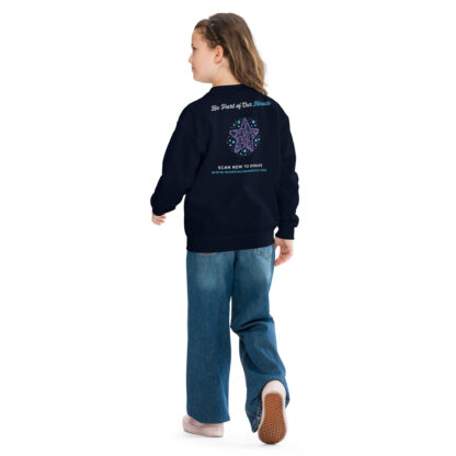 INADcure Miracle Purple Shooting Star Front and Back Youth crewneck sweatshirt - Image 2