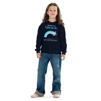 INADcure Miracle Blue Shooting Star Front and Back Youth crewneck sweatshirt