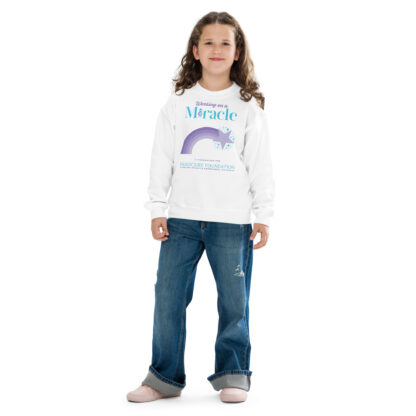 INADcure Miracle Purple Shooting Star Front and Back Youth crewneck sweatshirt - Image 4