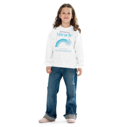 INADcure Miracle Blue Shooting Star Front and Back Youth crewneck sweatshirt - Image 3