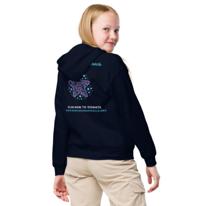 INADcure Miracle Purple Shooting Star Front and Back Youth heavy blend hoodie - Image 2