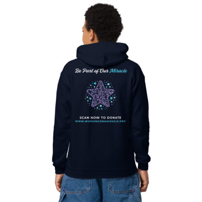 INADcure CUSTOM NAME Miracle Purple Shooting Star Front and Back Youth heavy blend hoodie - Image 2